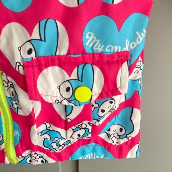 Cute Girls Size Large Zip Up Jacket With Pockets, Hood, And Cartoon Heart Design - Picture 2 of 9